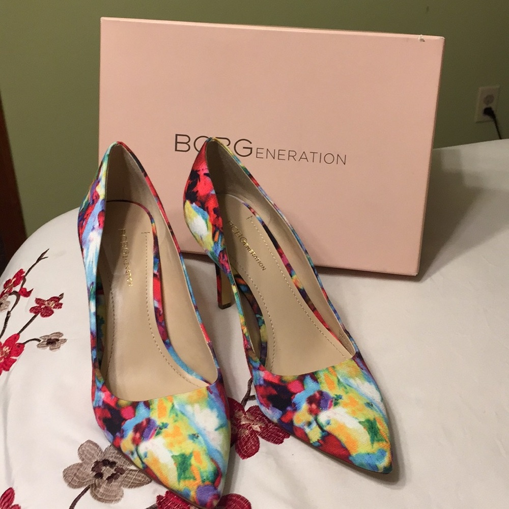 Pink multi high heels
